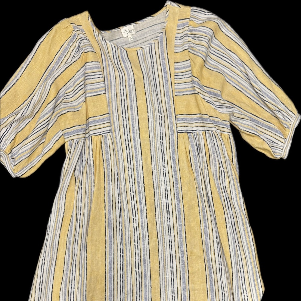 Baby Doll Dress- Yellow and Blue Stripes size XL